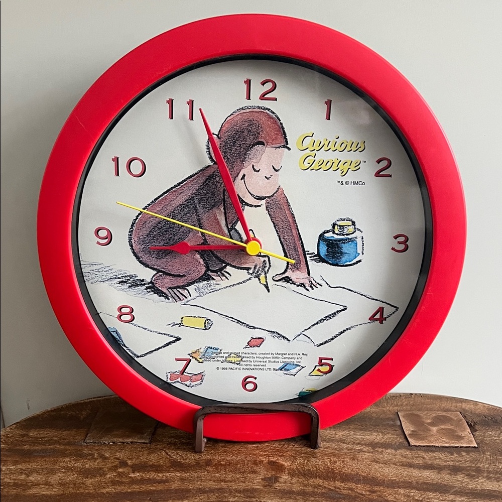 Rare Vintage Curious George wall clock from 1998